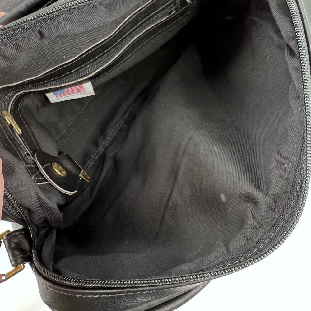 Stone Mountain Women's Sling Bag Shoulder Leather Vintage brass Hardware Black - Picture 5 of 14